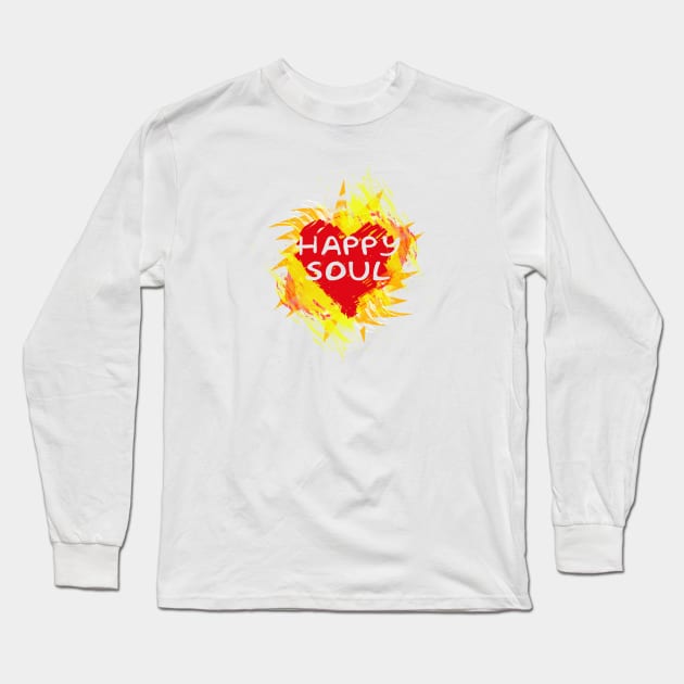 Happy Soul HeartFire Design Long Sleeve T-Shirt by SomewhereSky